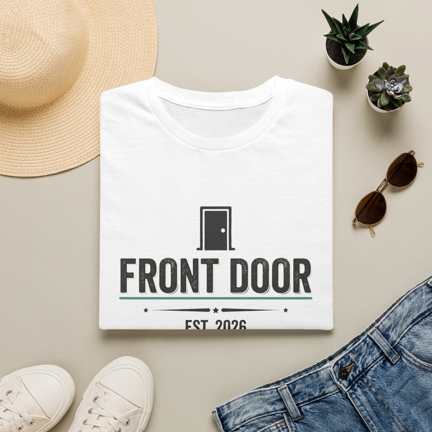 Front Door T‑Shirt – 'Front Door' Logo Tee (Est. 2026)