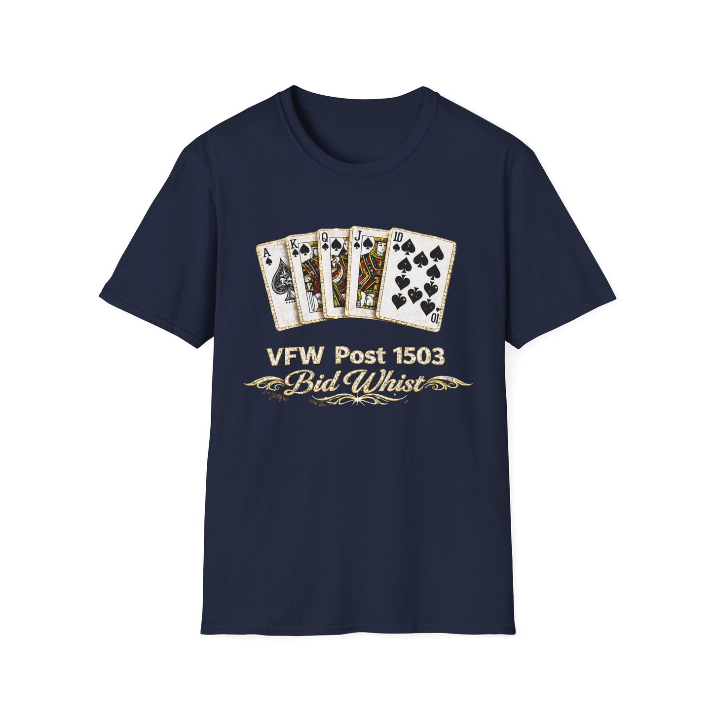Bid Whist Playing Cards Tee — VFW Post 1503 Card Game T-Shirt