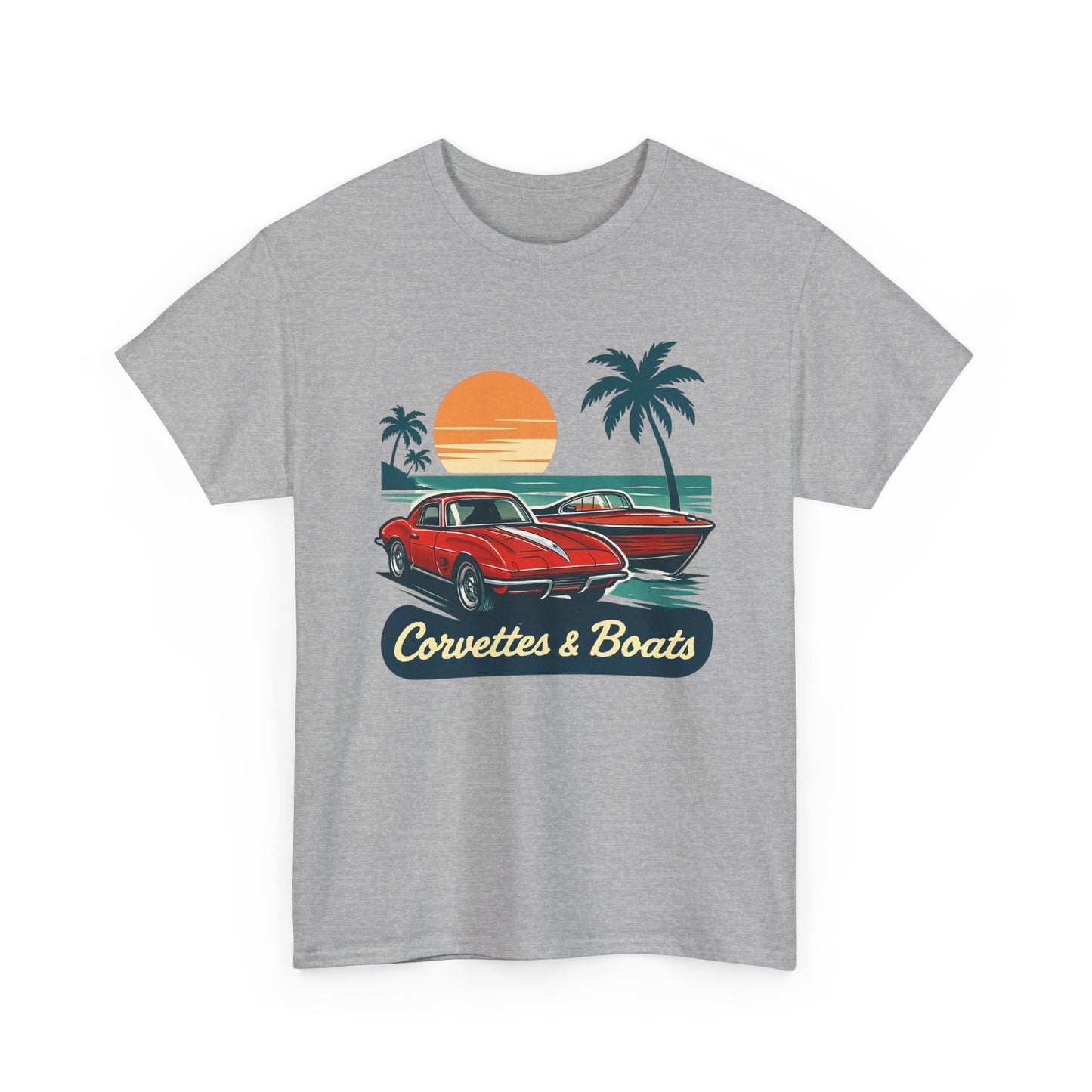 Corvettes & Boats Retro Sunset T‑Shirt