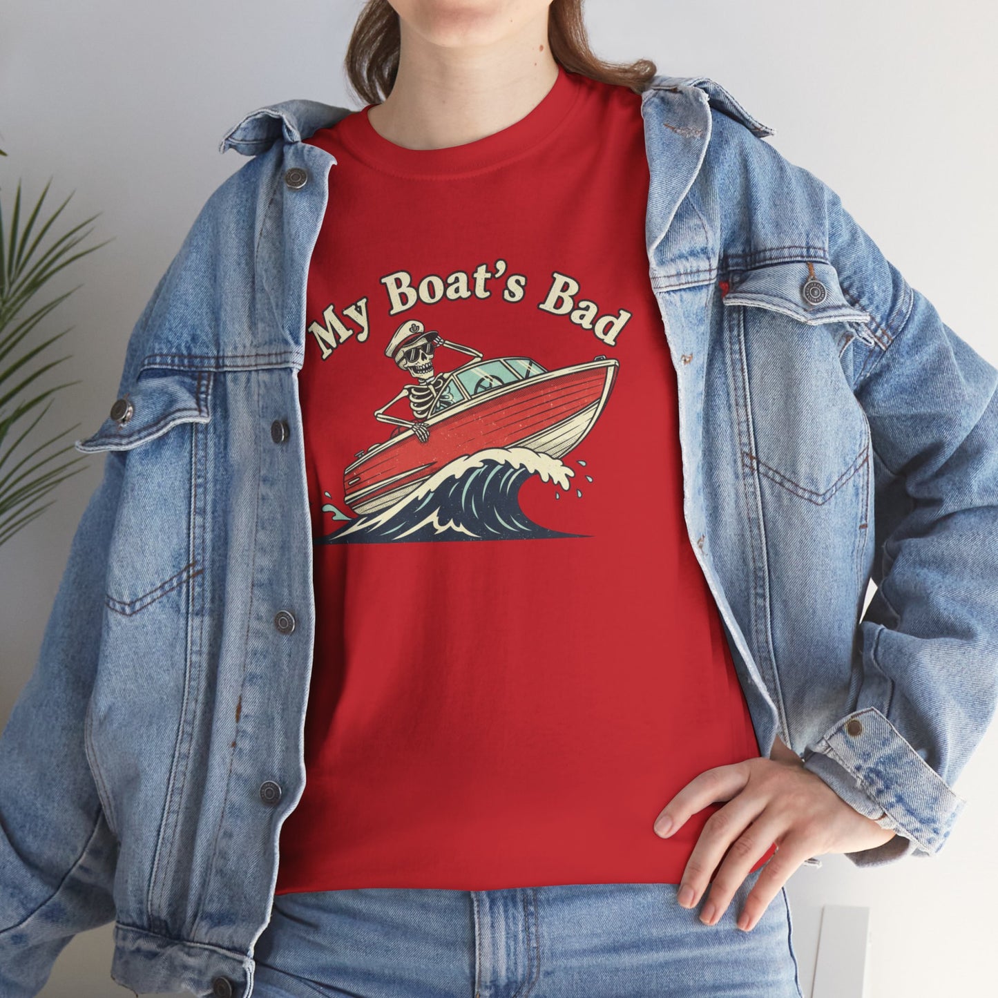 Boat Dad T‑Shirt – “My Boat's Bad” Funny Boating Tee for Dads & Fishermen