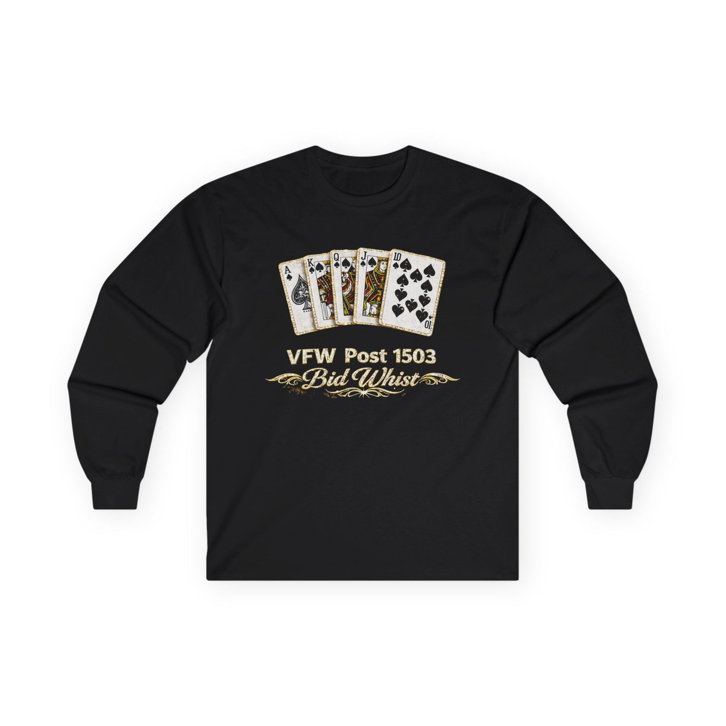 VFW Post 1509 Poker Aces Long Sleeve Tee — Veterans Card Game Shirt