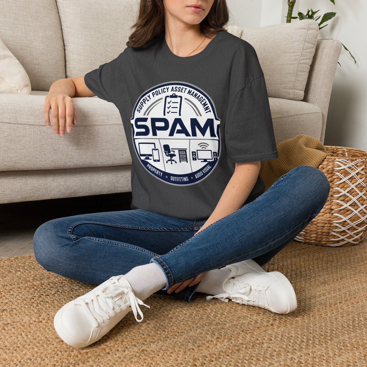 SPAM Supply Policy Asset Management T-Shirt — Logistics/ IT / Admin Graphic Tee