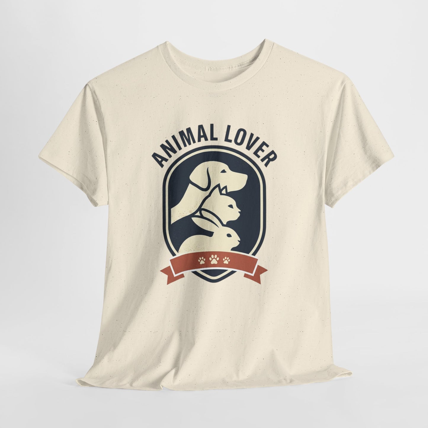 Animal Lover T-Shirt — Retro Pet Badge Tee (Dogs & Cats)