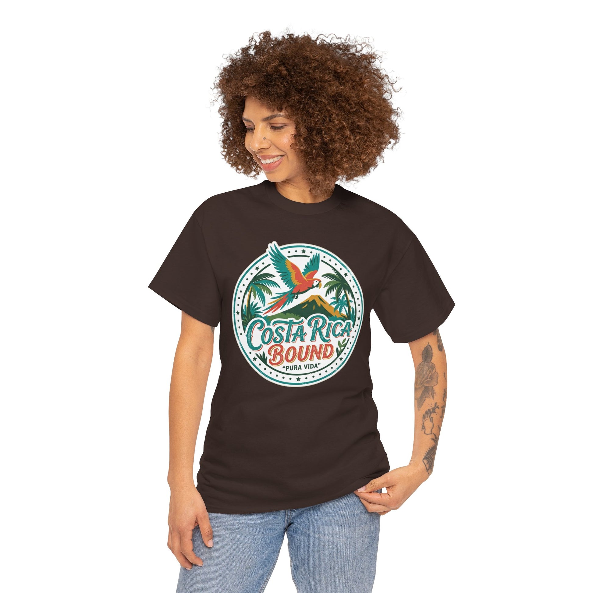 Costa Rica Bound T-Shirt — Tropical Parrot Travel Tee Printify