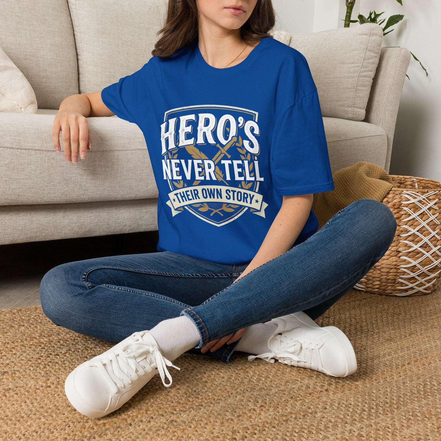 Hero's Never Tell T-Shirt — 'Hero's Never Tell Their Own Story' Graphic Tee for Veterans & First Responders