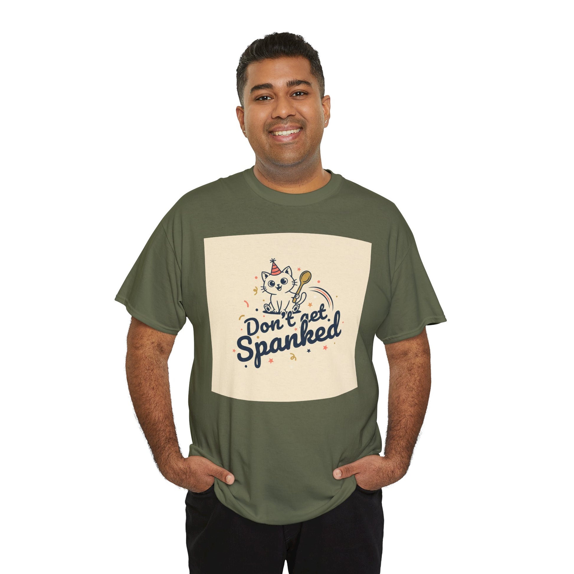 Don’t Get Spanked Cat Tee — Cute Retro Kitten Graphic T-Shirt Printify