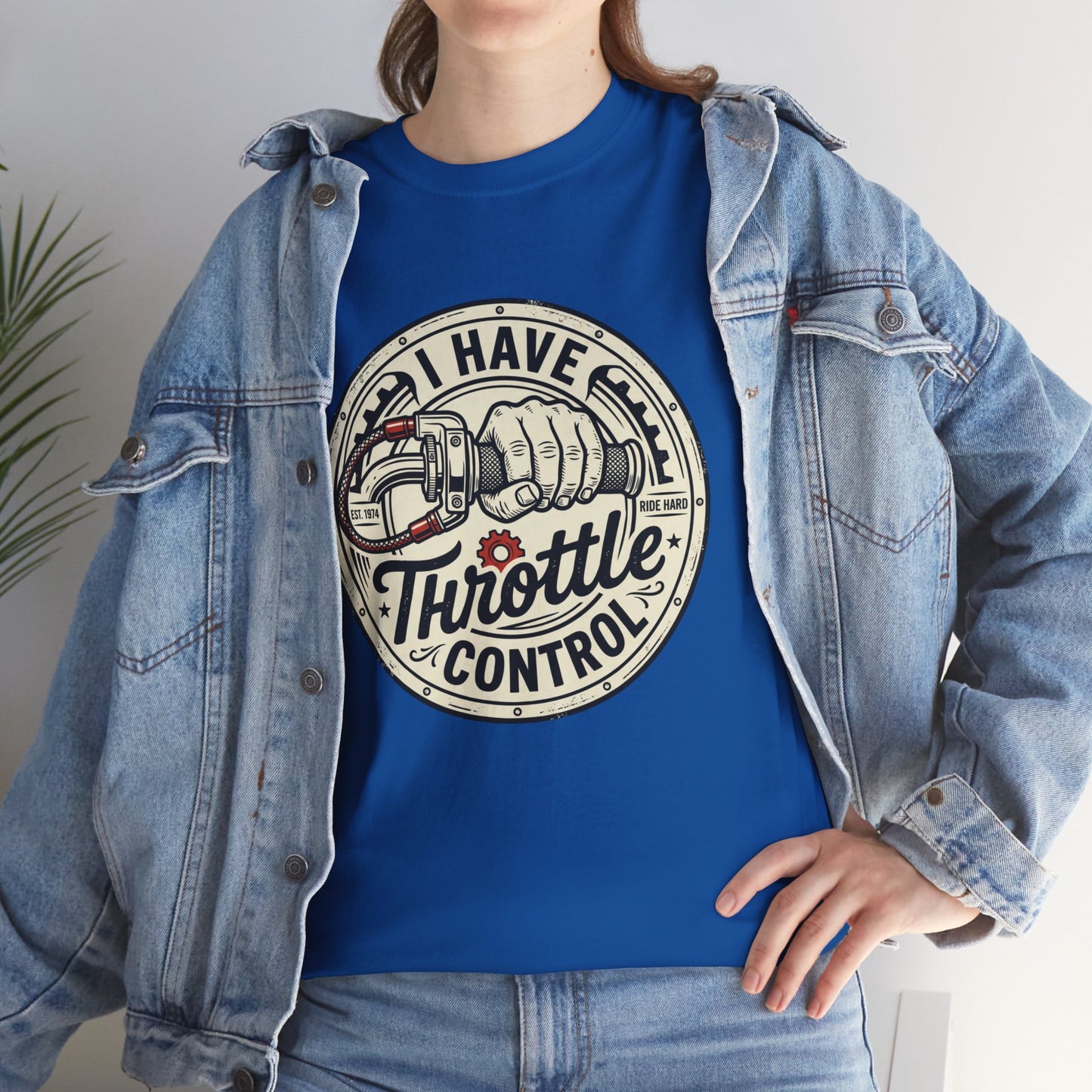 Throttle Control T-Shirt — "I Have Throttle Control" Vintage Motorcycle Tee