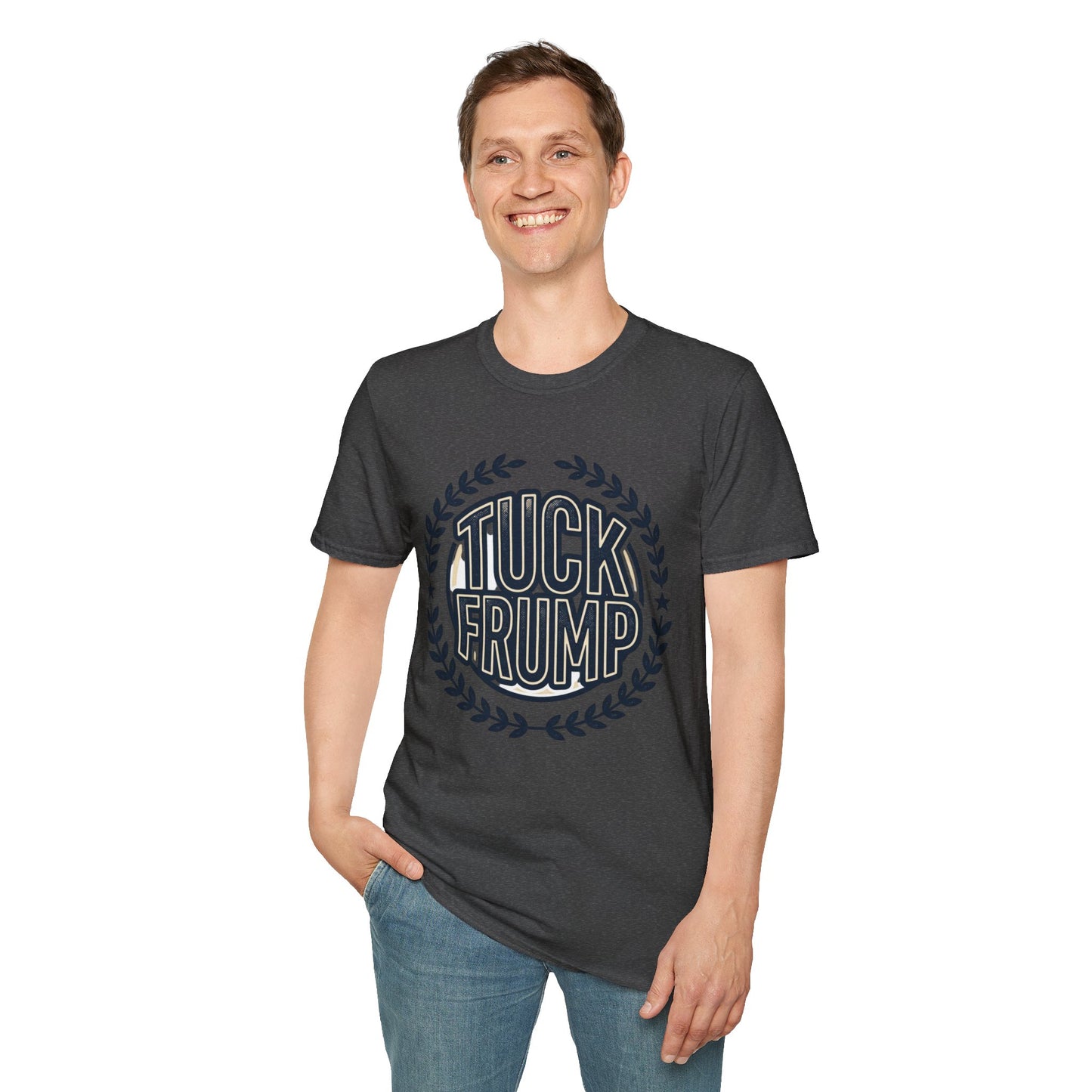 "Tuck Frump" Vintage Laurel Emblem Political Satire Tee
