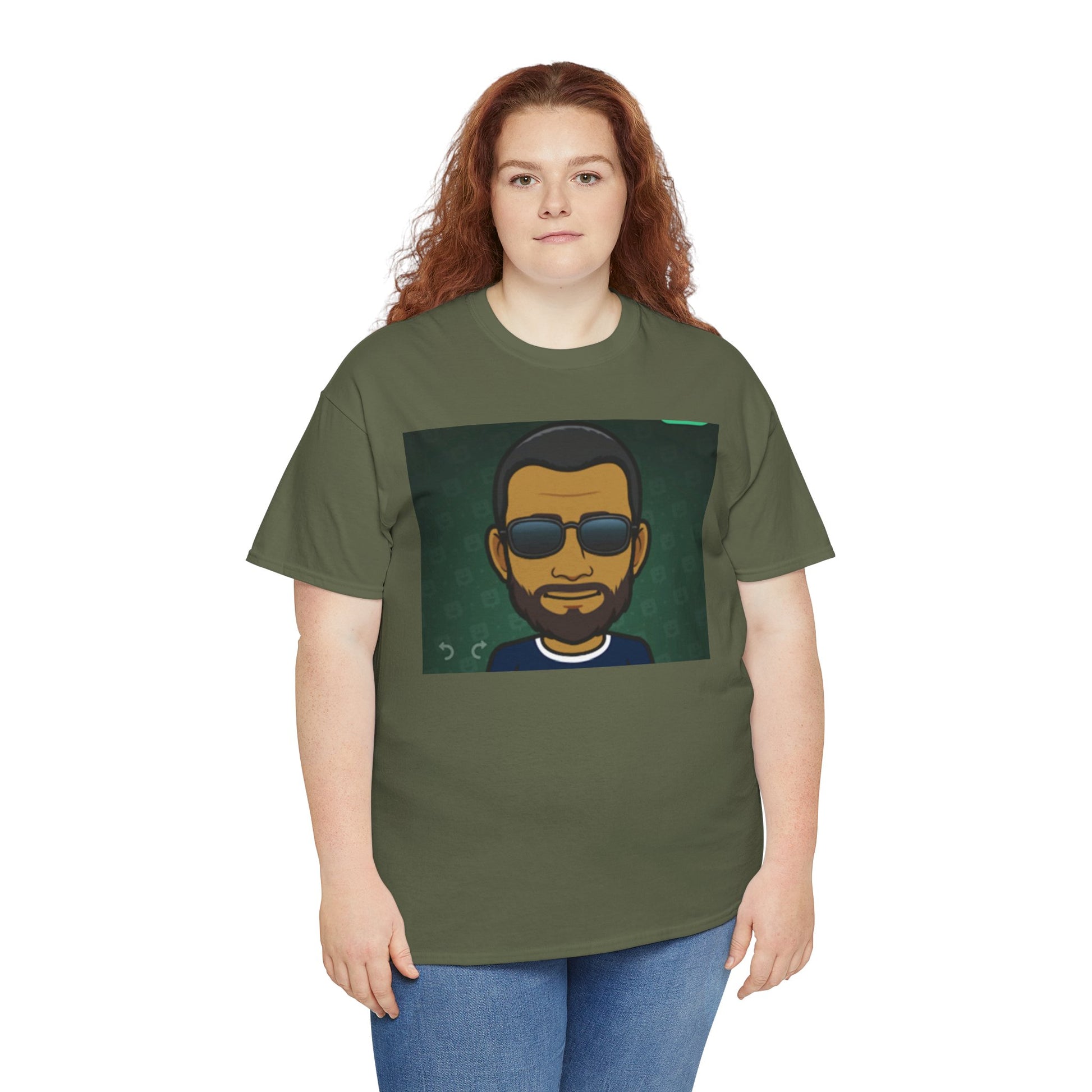 Bitmoji Portrait Tee — Cool Sunglasses Avatar Graphic T-Shirt Printify