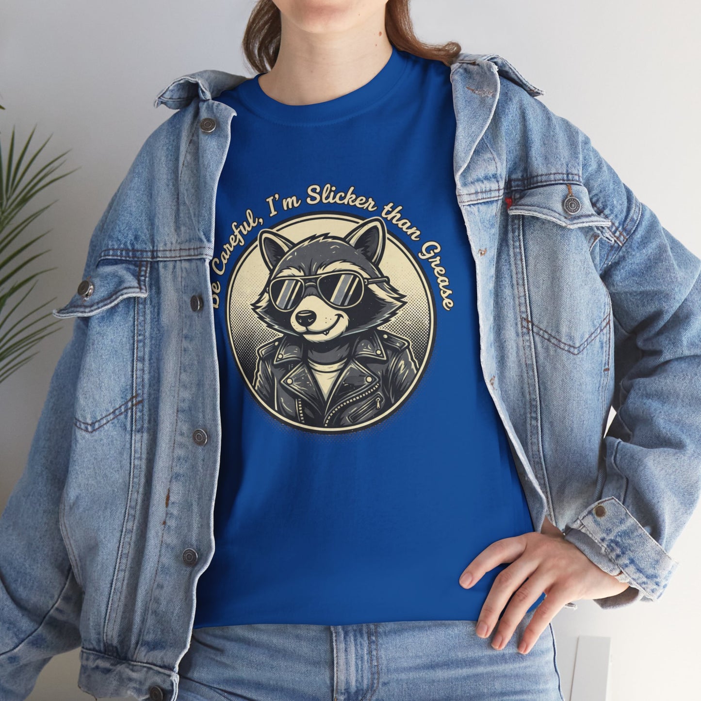 Raccoon Detective Graphic Tee — "Be Careful I’m Watching Your Snacks" Vintage Badge T-Shirt