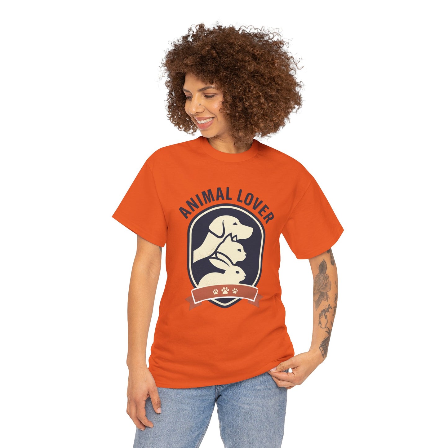 Animal Lover T-Shirt — Retro Pet Badge Tee (Dogs & Cats)