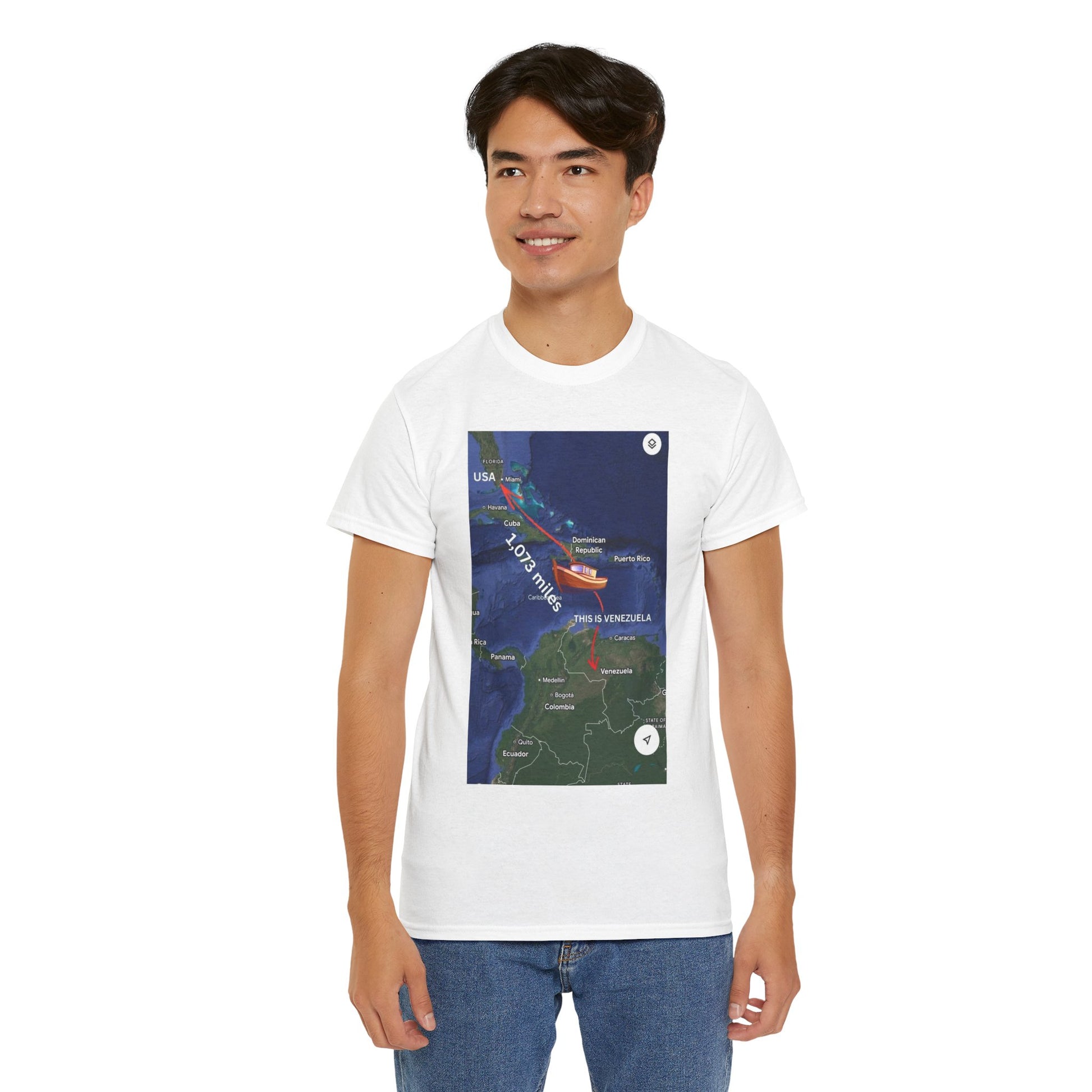 Weather Radar Tee — Tropical Storm Tracking Map Graphic Shirt Printify