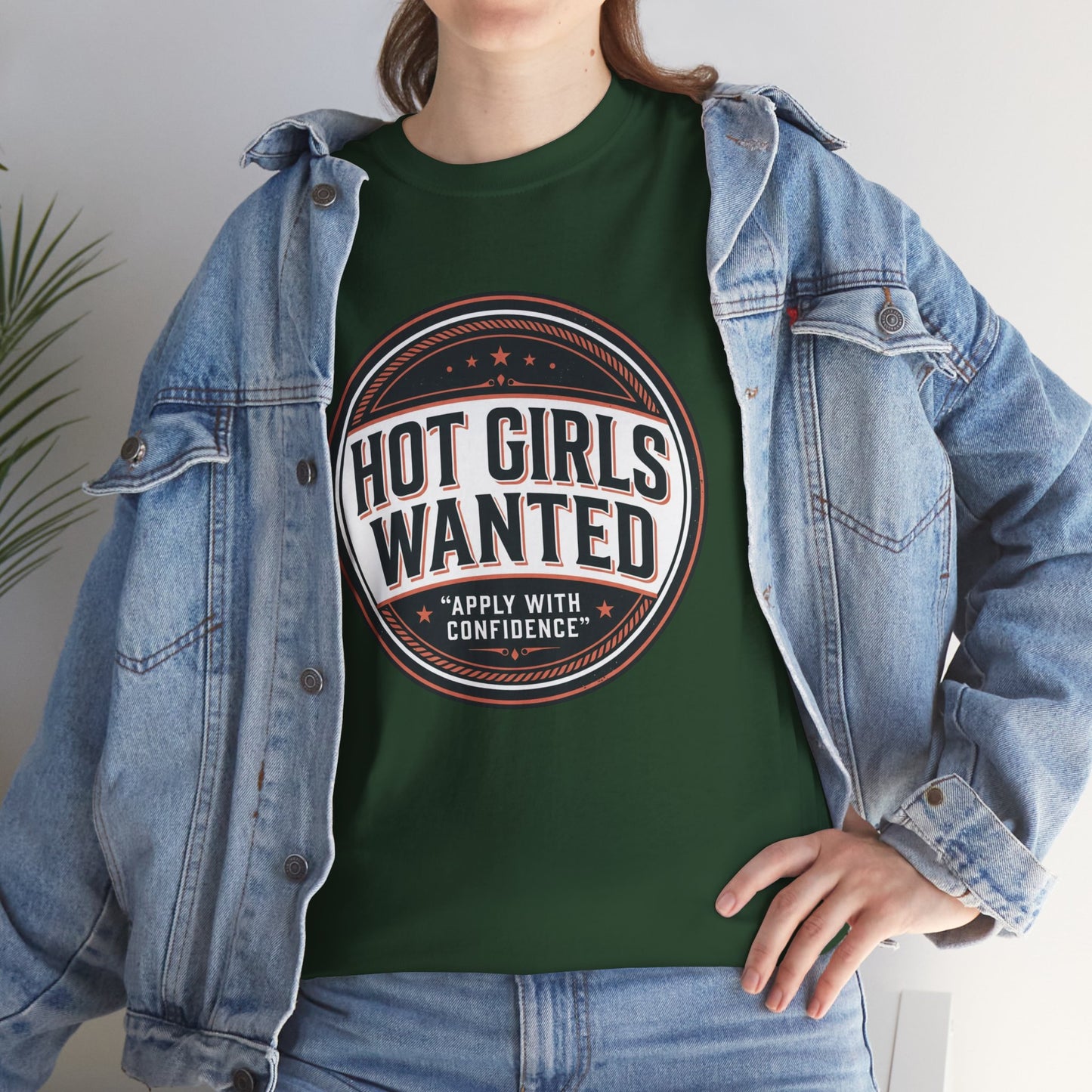 T-Shirt — "Hot Girls Wanted" Retro Badge Tee