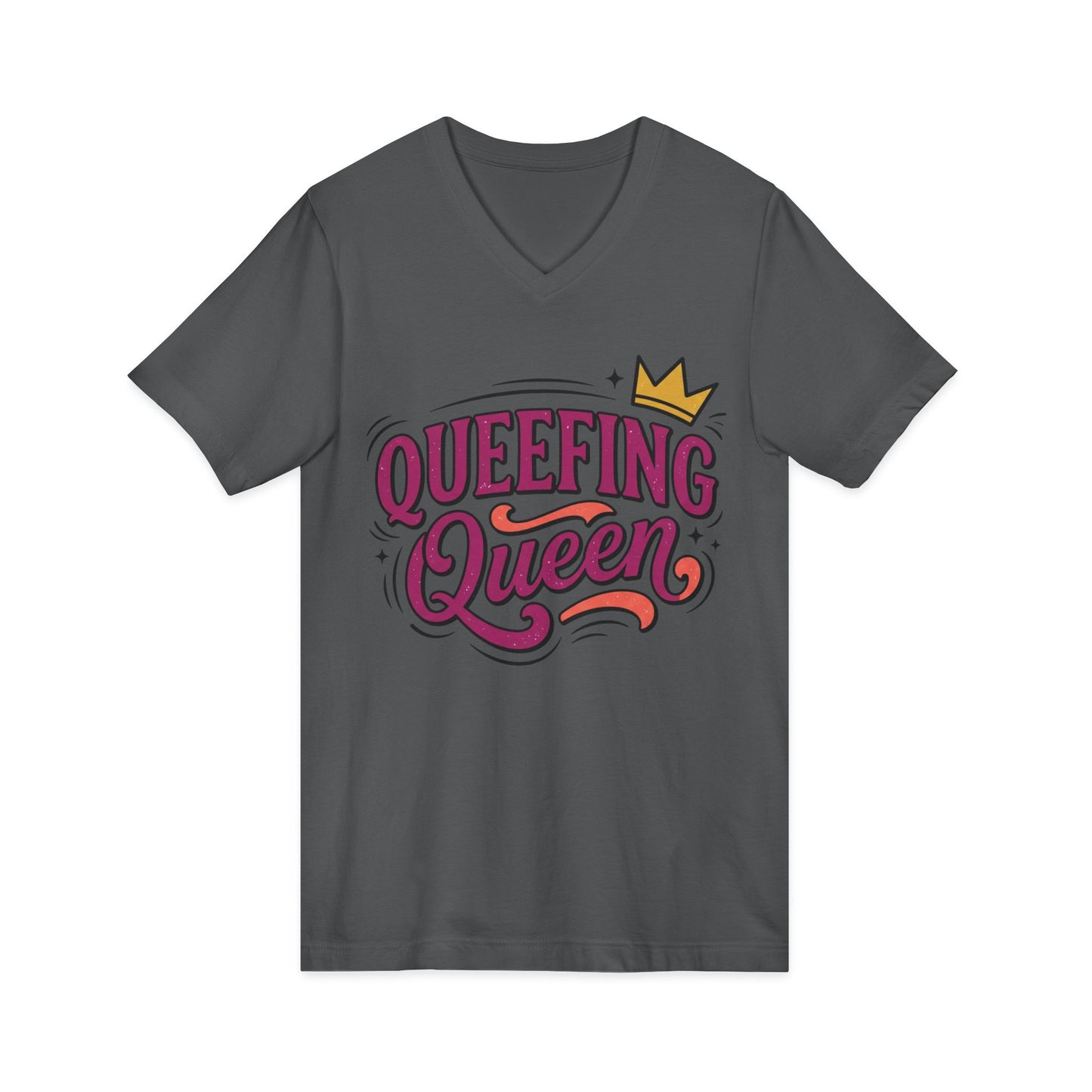 Queefing Queen V-Neck Tee Printify