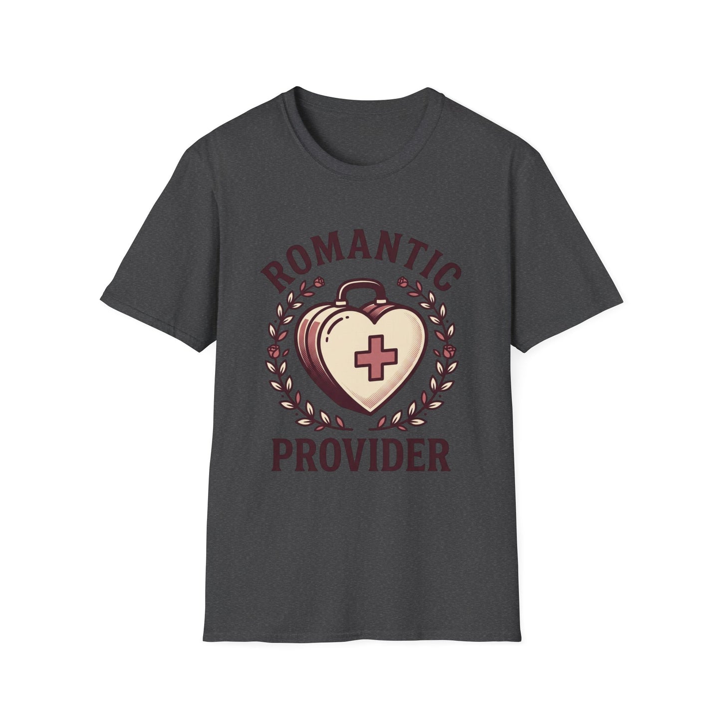 Romantic Provider T-Shirt — Heart Medical Badge Vintage Nurse Love Tee