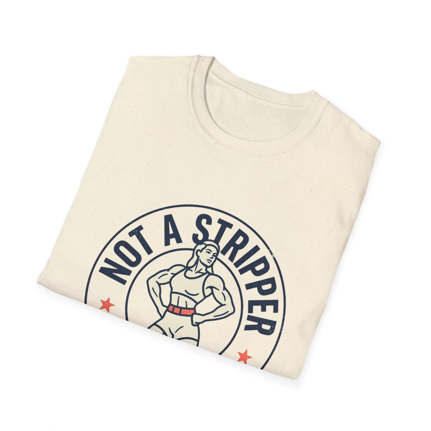 “Not a Stripper, Just Built Like One” Vintage Pin-Up Graphic