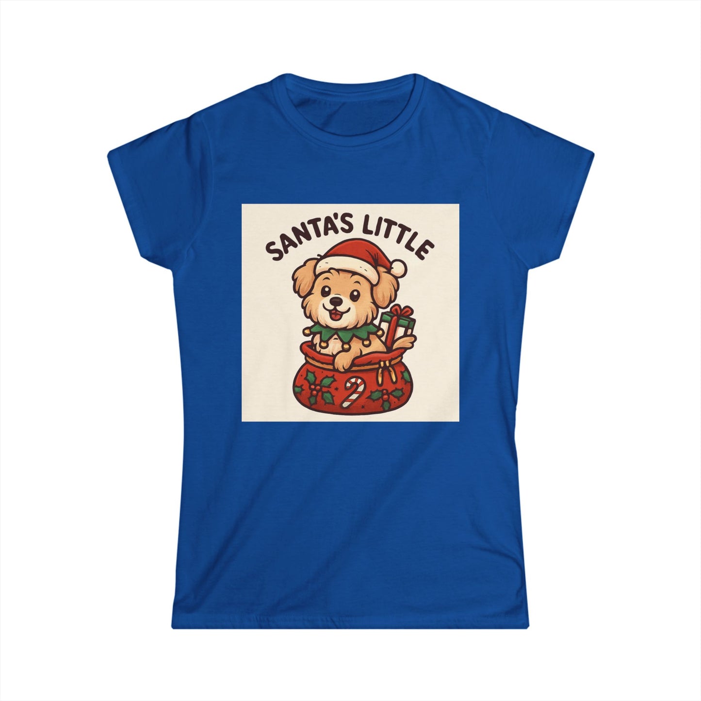 Santa's Little Puppy Tee — Cute Christmas Dog Holiday T‑Shirt for Women