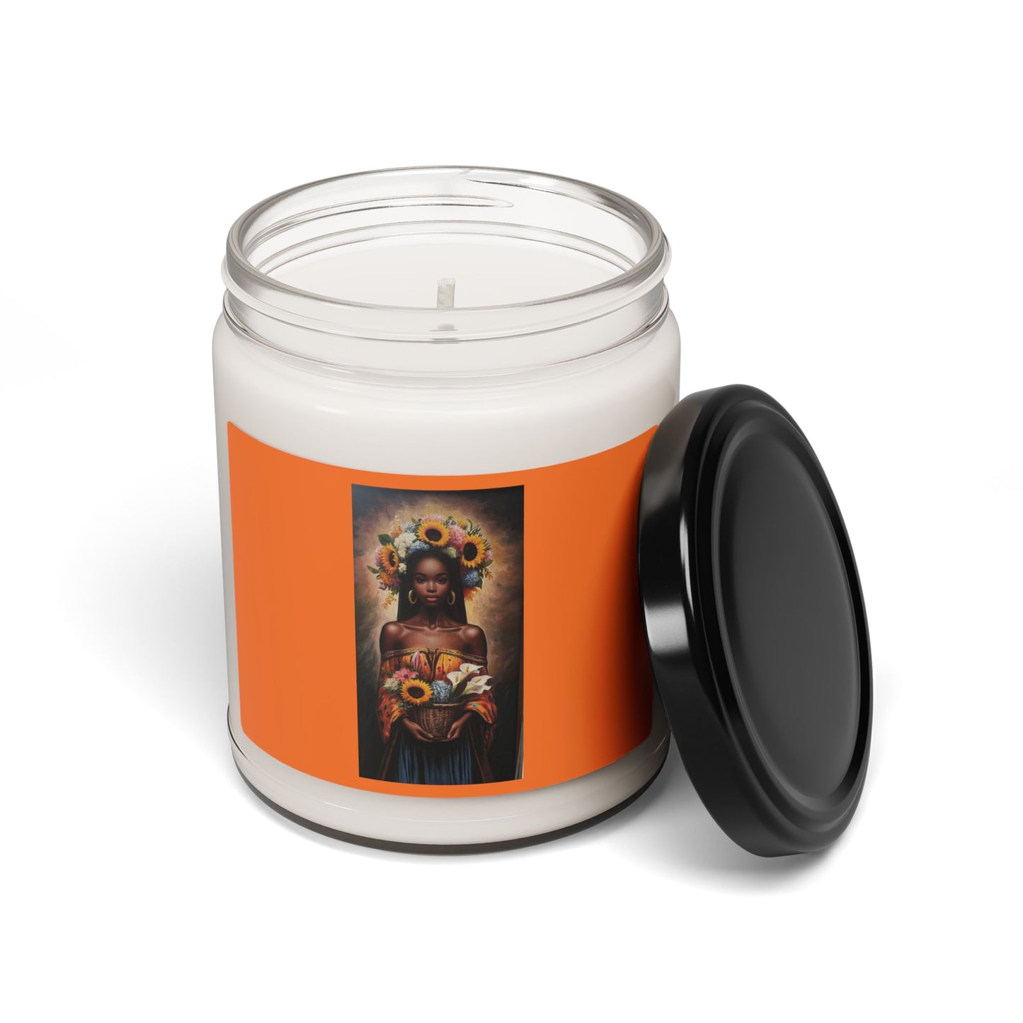 Soy Candle — Black Madonna with Sunflowers Scented Jar (9 oz)
