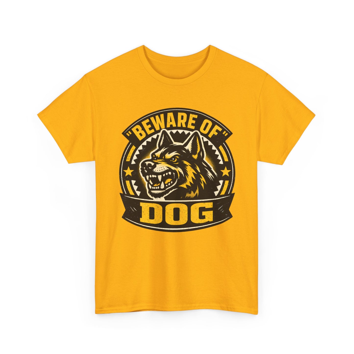 Beware of Dog T-Shirt — Retro Aggressive Dog Warning Graphic Tee Printify