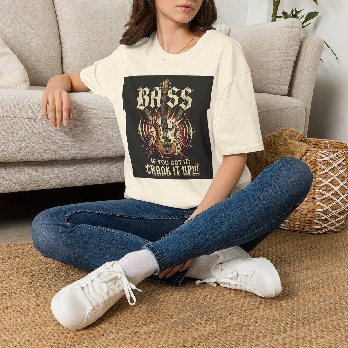 Bass Guitar T-Shirt — "Bass: If You Got It, Crank It Up!" Rock Music Tee