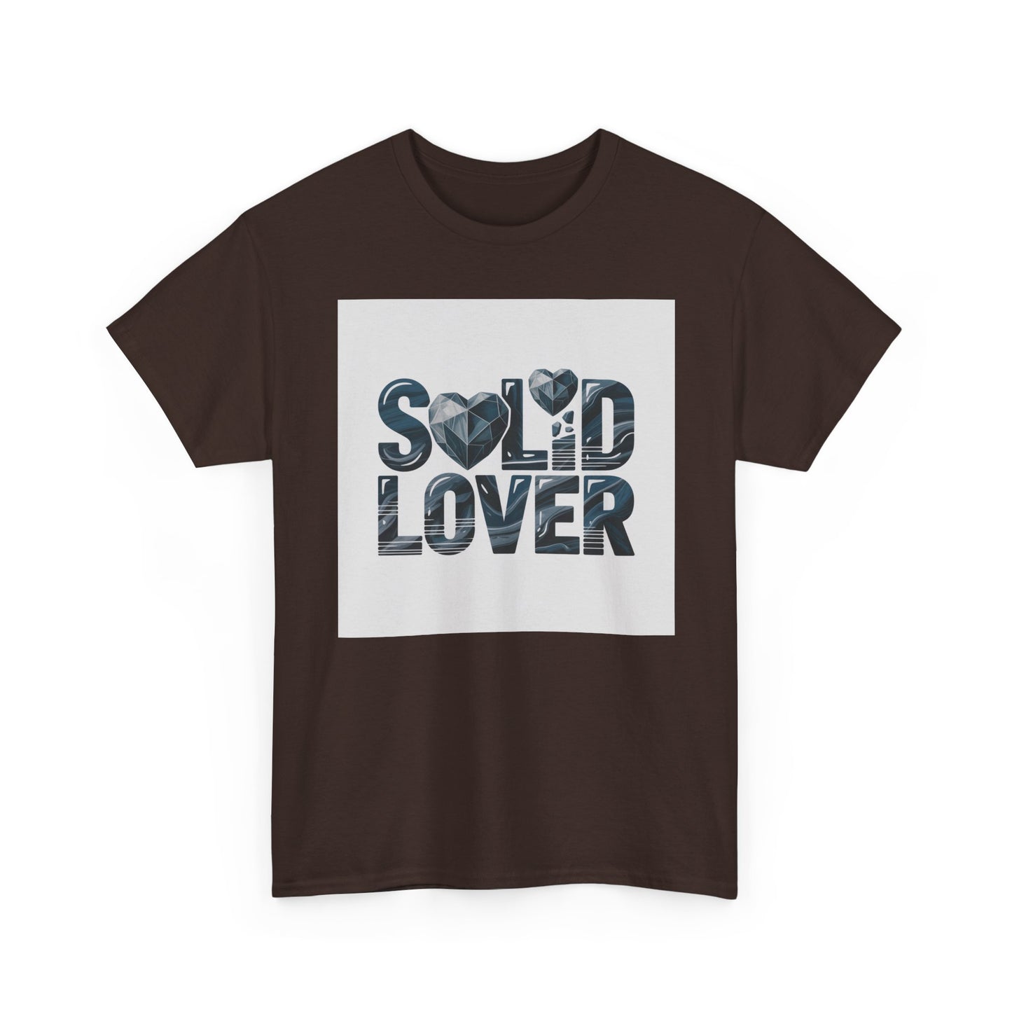 Solid Lover T‑Shirt — Bold Heart Typography Tee for Couples & Romance