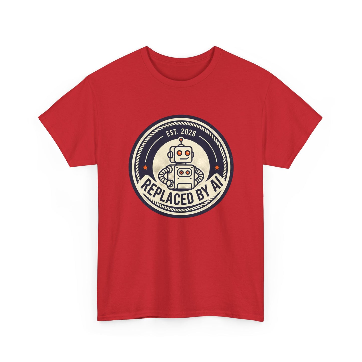 "Replaced by AI" Retro Robot Graphic Tee