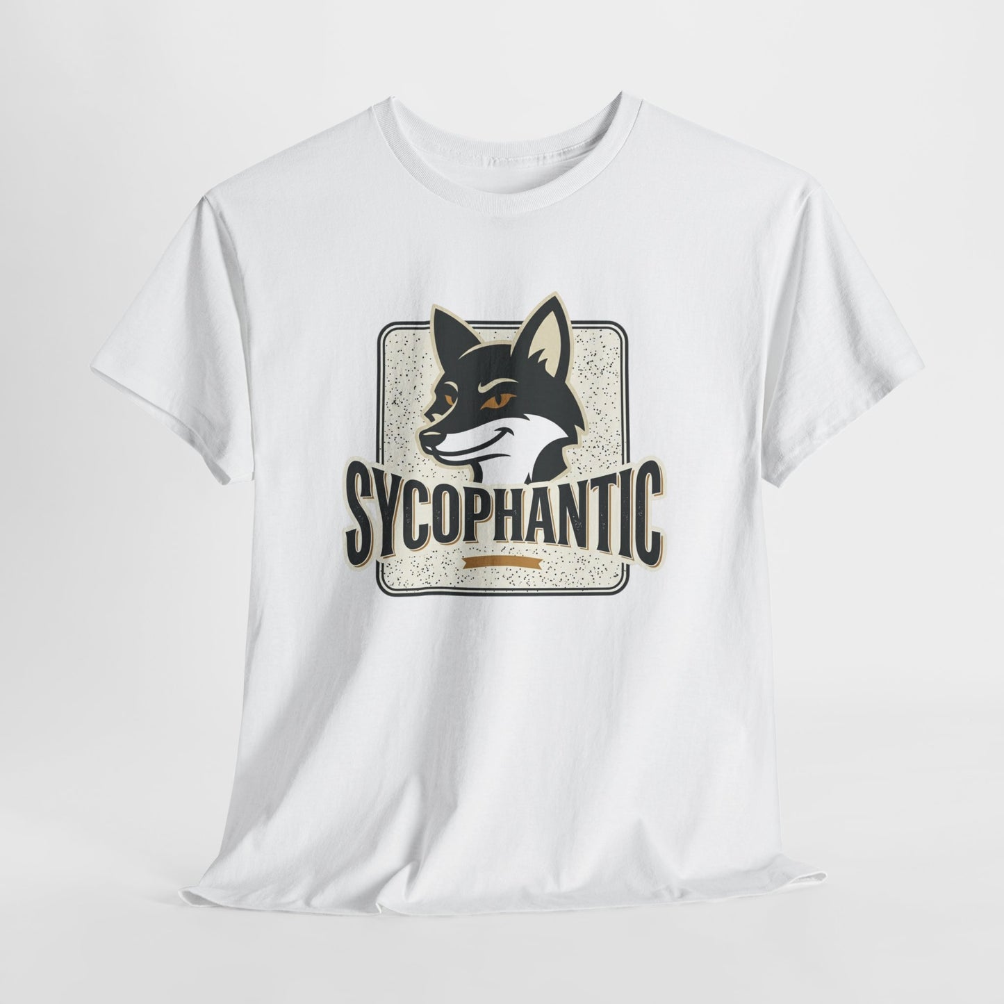 Sycophantic Fox Graphic Tee — Retro Animal Logo T-Shirt