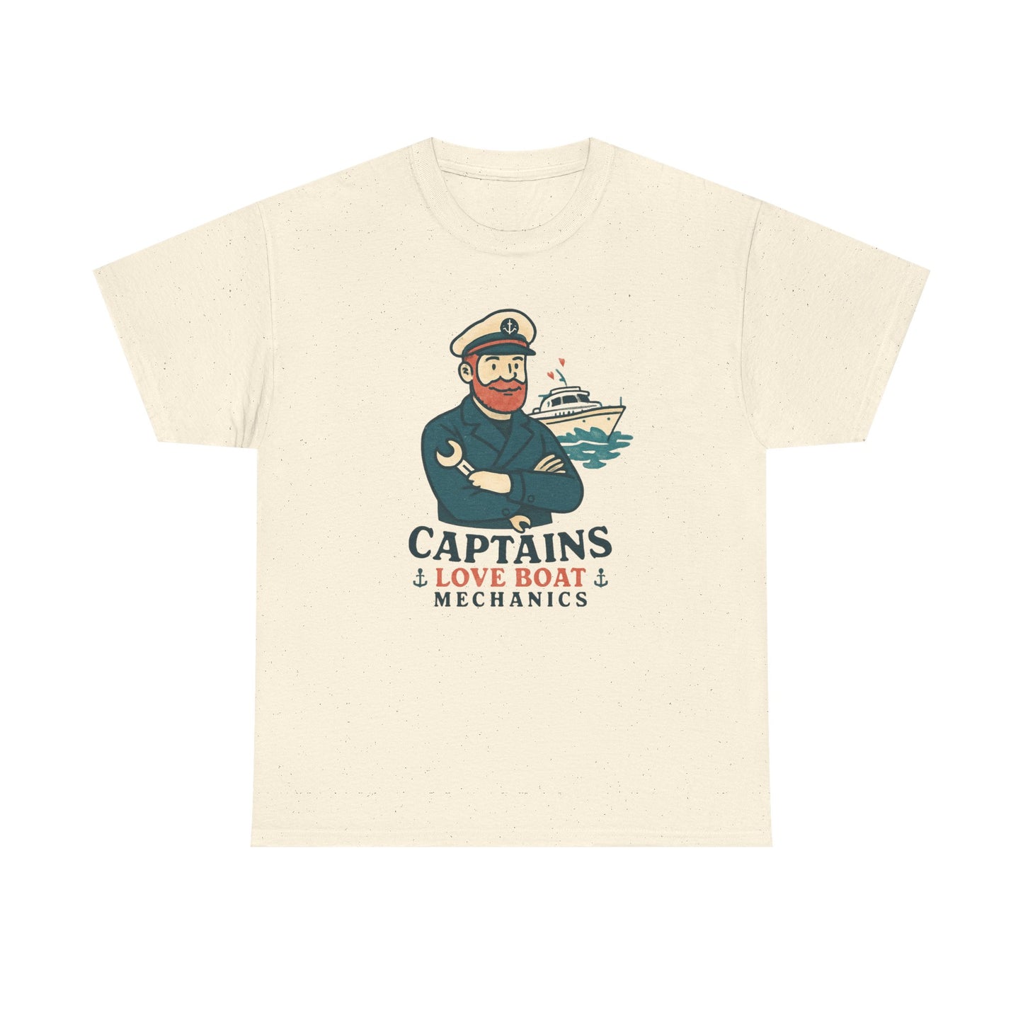 Captain Mechanics T‑Shirt — "Captains Love Boat Mechanics" Nautical Crew Tee