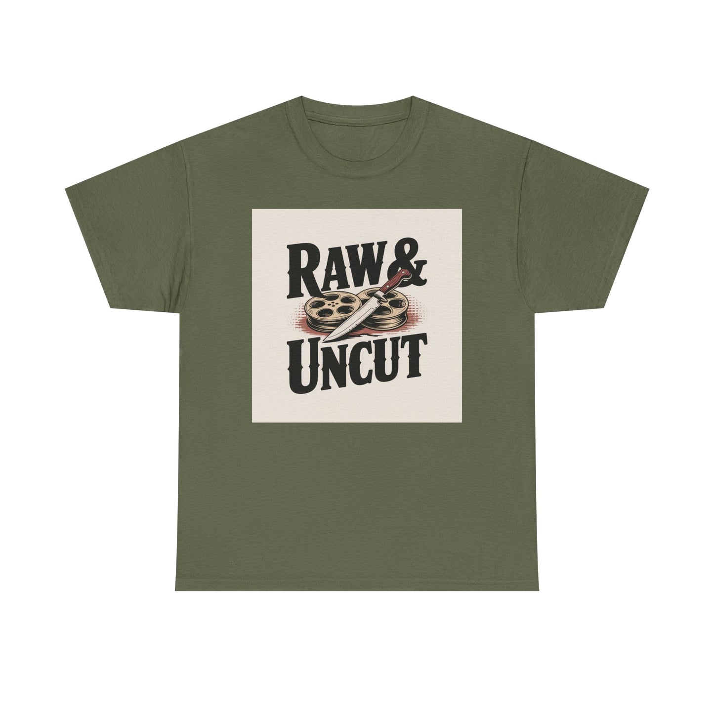 Raw & Uncut Graphic Tee — Vintage Film Reel Movie Lover T-Shirt