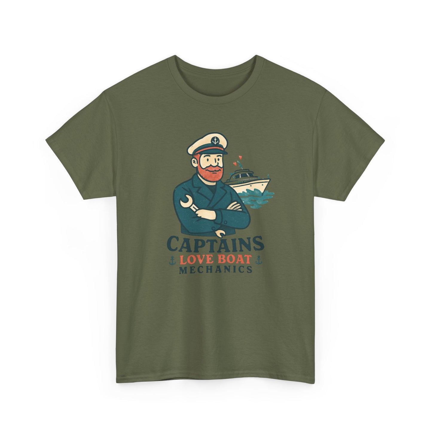 Captain Mechanics T‑Shirt — "Captains Love Boat Mechanics" Nautical Crew Tee