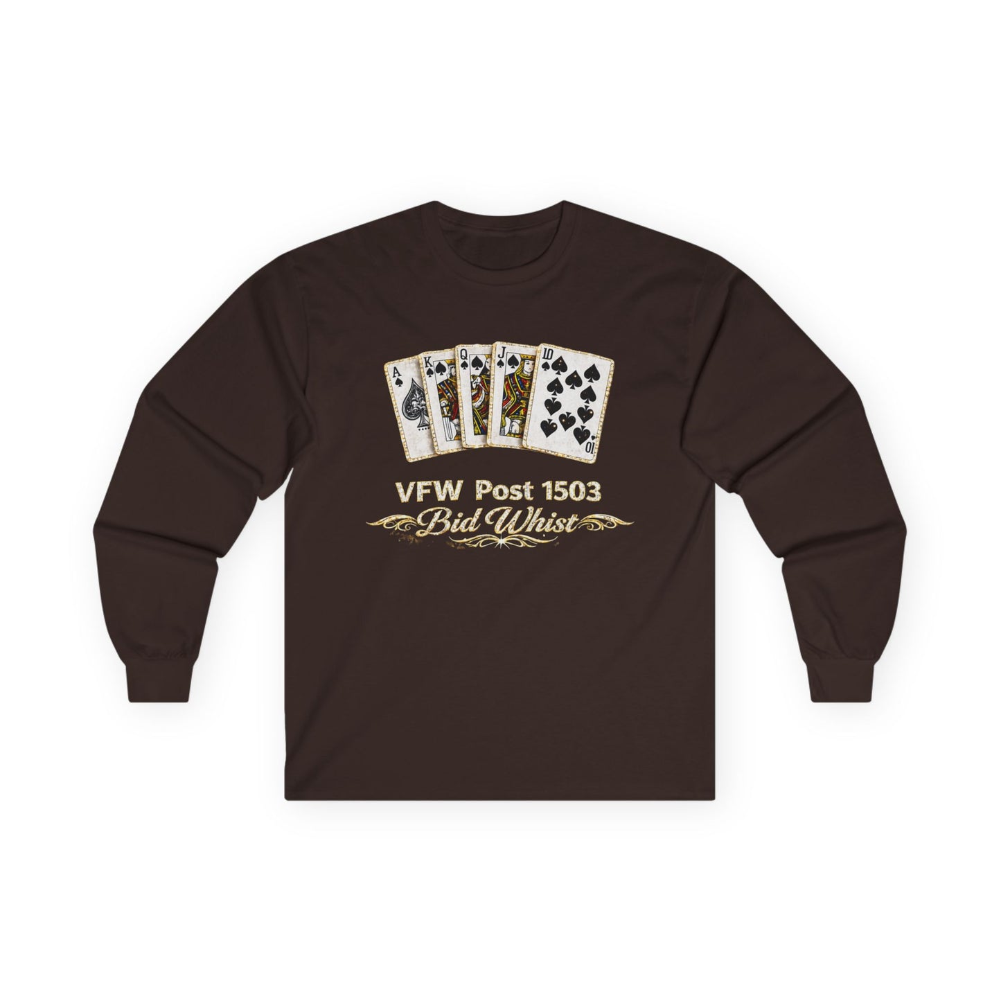 VFW Post 1509 Poker Aces Long Sleeve Tee — Veterans Card Game Shirt