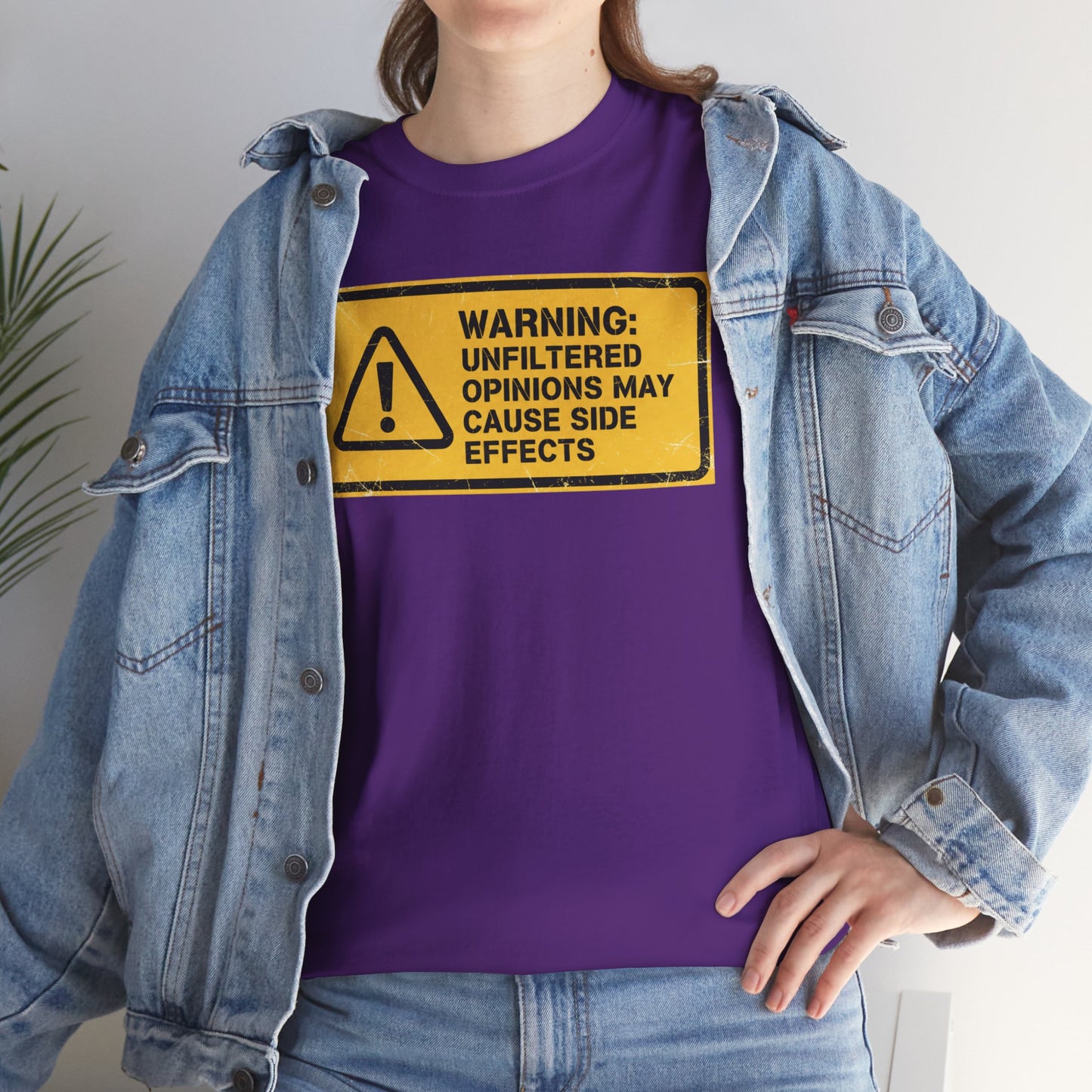 T-Shirt — "Warning: Unfiltered Opinions May Cause Side Effects" Graphic Tee
