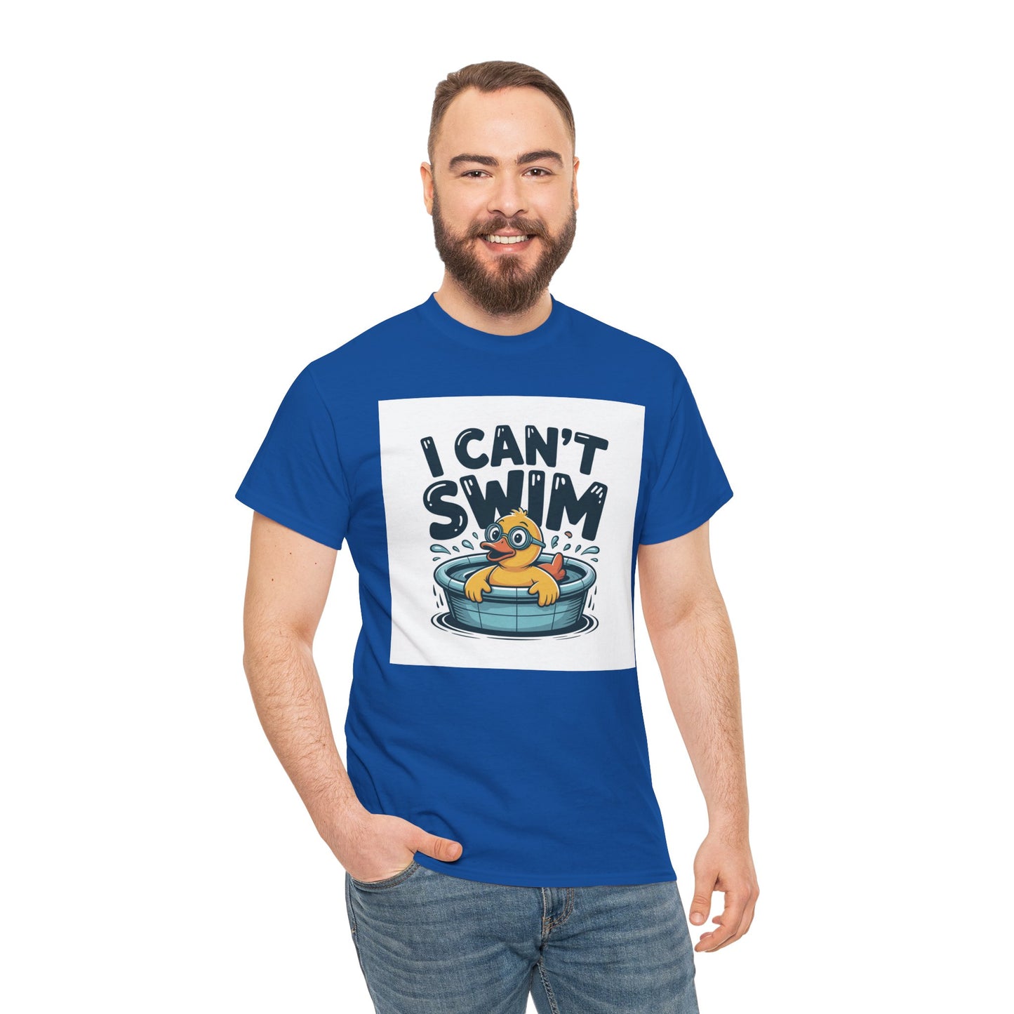 I Can't Swim Duck T-Shirt — Cute Funny Pool Float Graphic Tee