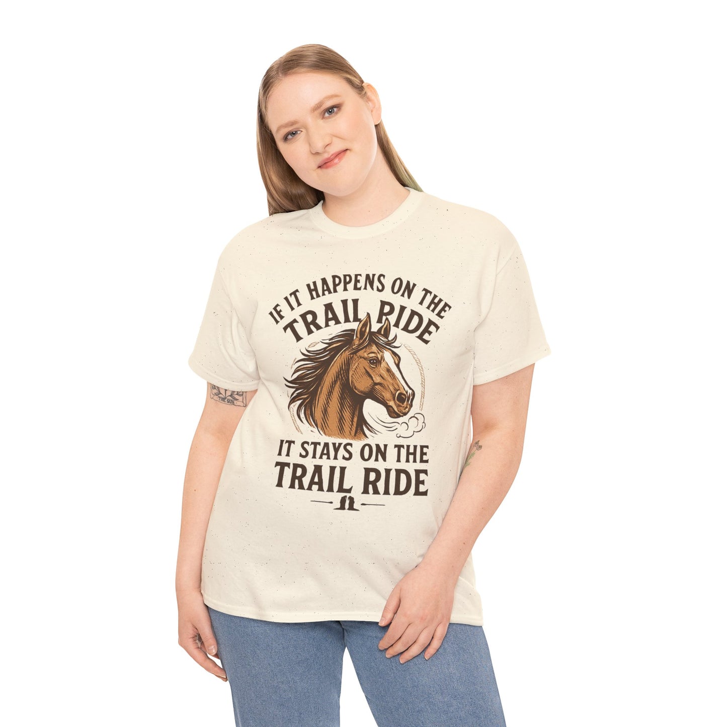 Trail Ride T-Shirt — "If It Happens On The Trail Ride, It Stays On The Trail Ride" Horse Tee