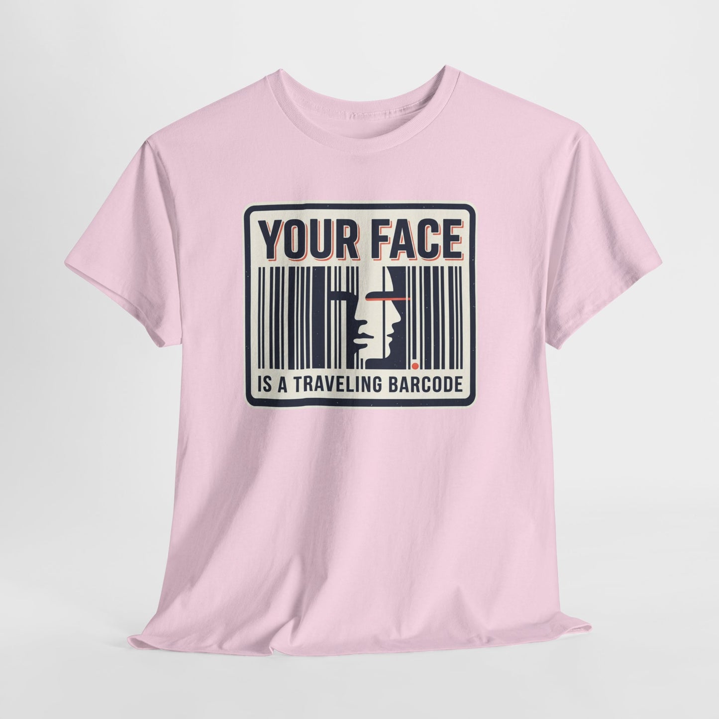 "Your Face Is a Traveling Barcode" Graphic Tee