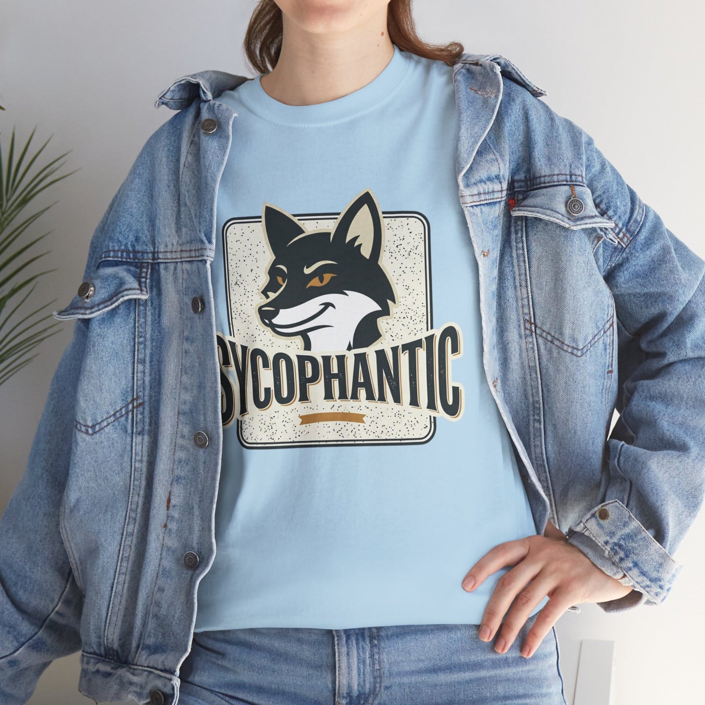 Sycophantic Fox Graphic Tee — Retro Animal Logo T-Shirt