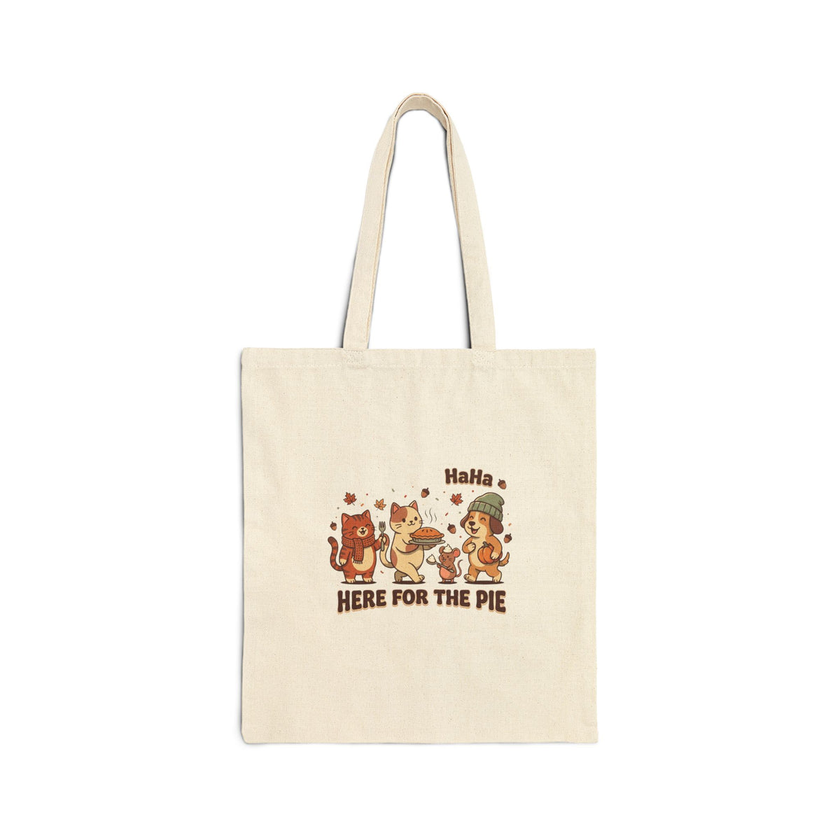 Here for the Pie Tote, Thanksgiving Harvest, Fall Pumpkin Turkey Tote