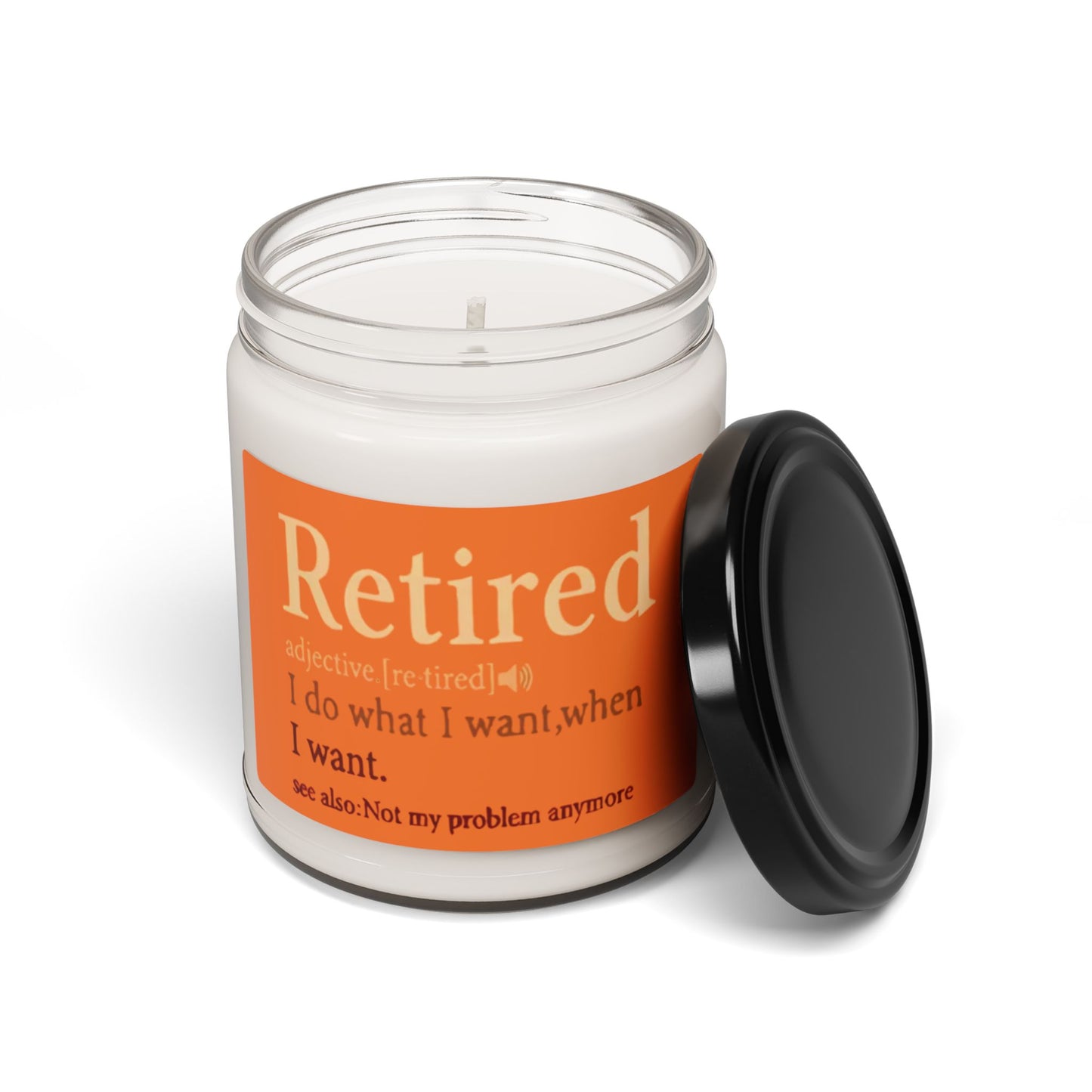 Retired Definition Scented Soy Candle — 9oz Funny Retirement Gift