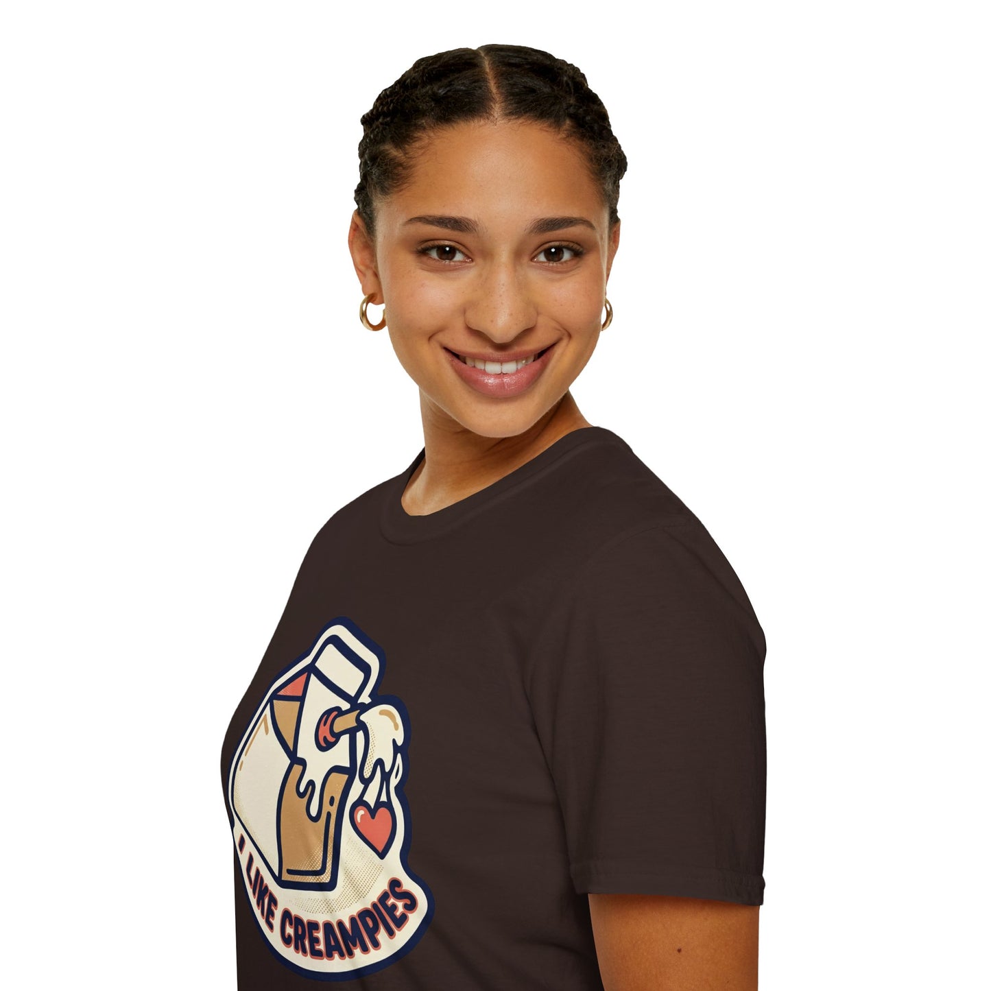 Cream Pie Cartoon T-Shirt — "I Like Creampies" Retro Milk Carton Graphic Tee