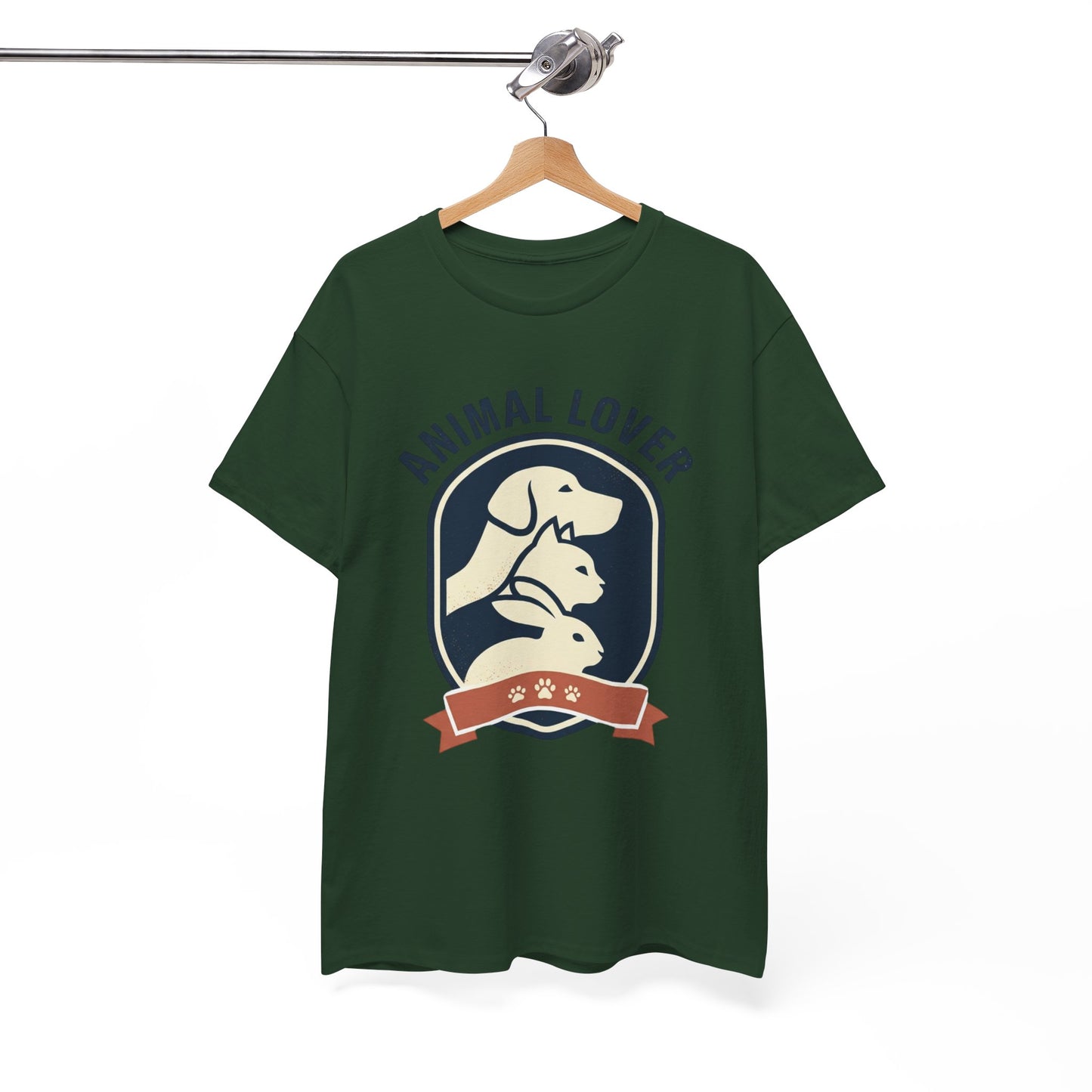 Animal Lover T-Shirt — Retro Pet Badge Tee (Dogs & Cats)
