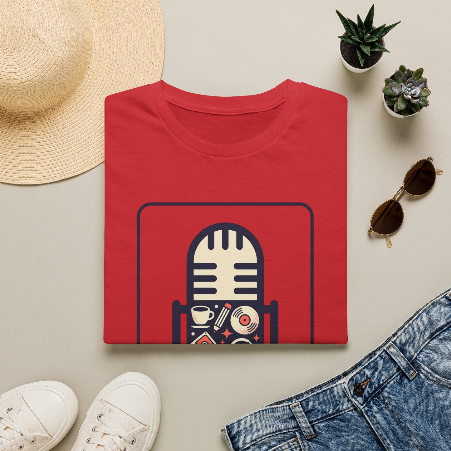 Microphone Graphic T-Shirt — “Objects Into Voice” Podcast Tee