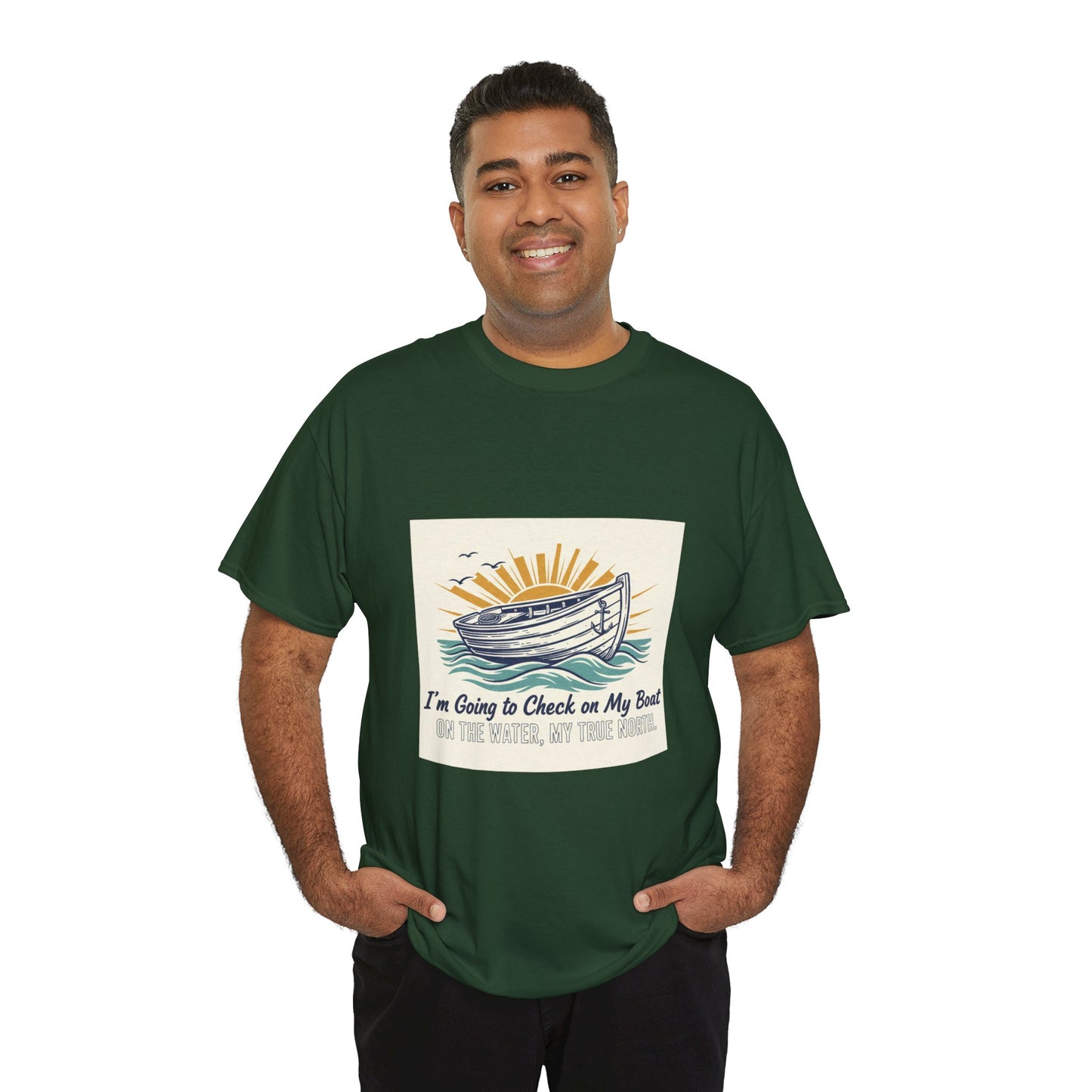 Boat T-Shirt — "I'm Going to Check on My Boat" Vintage Nautical Tee