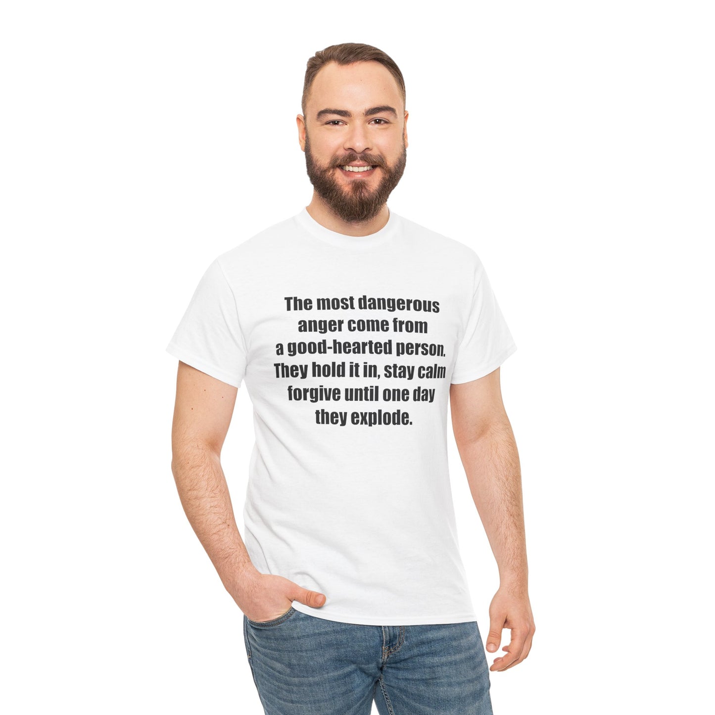 Inspirational Quote Unisex Heavy Cotton Tee - Stay Calm, Forgive Until They Explode