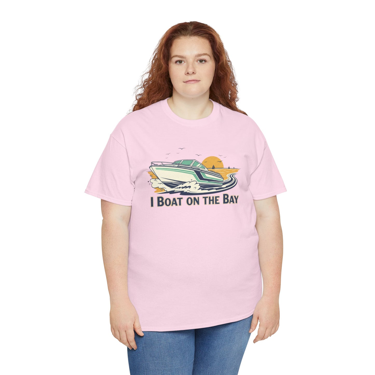 Boat on the Bay T-Shirt — Retro Motorboat Sunset Tee Printify