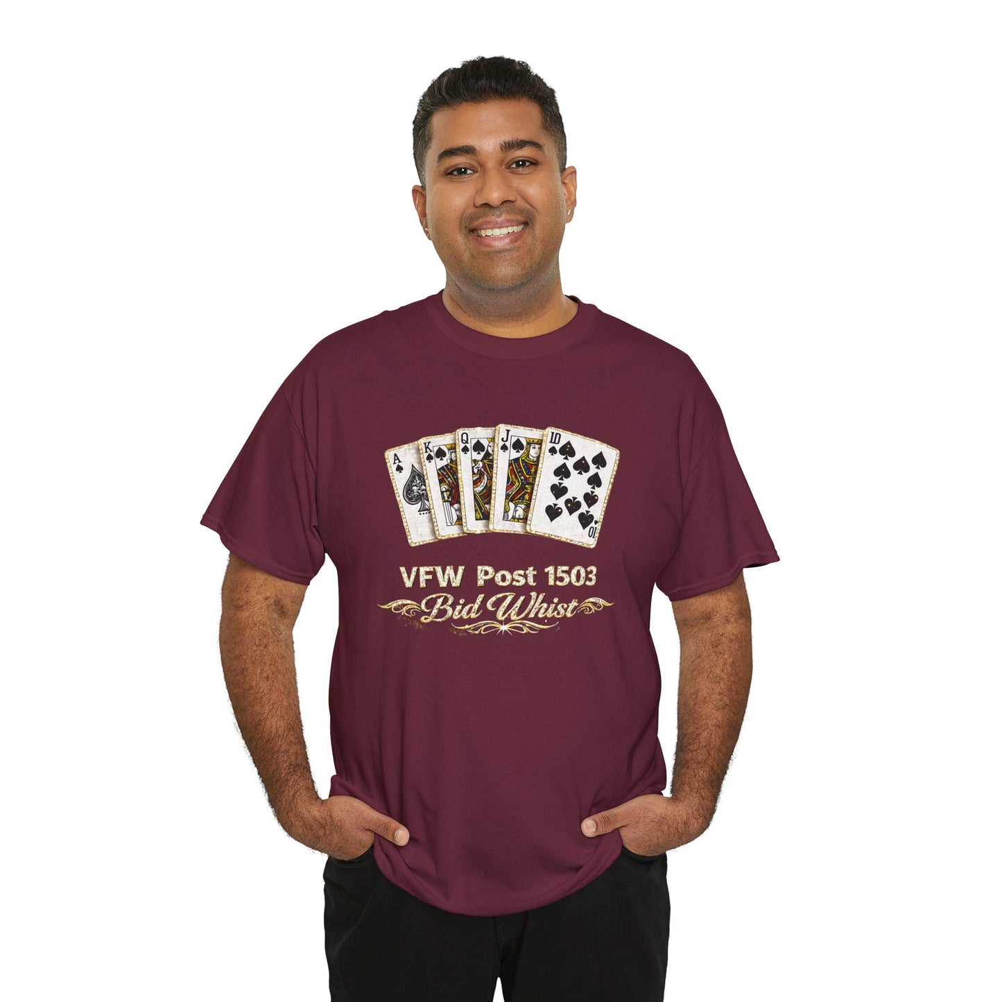 Veterans VFW Poker Night Tee – "VFW Post 1503" Playing Cards Design