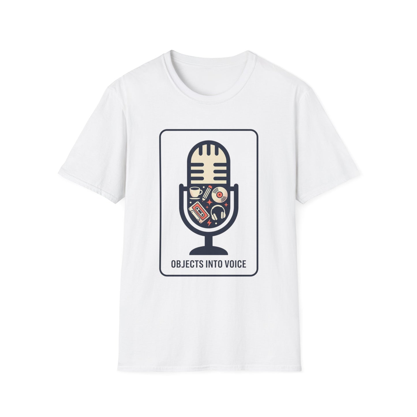 Microphone Graphic T-Shirt — “Objects Into Voice” Podcast Tee
