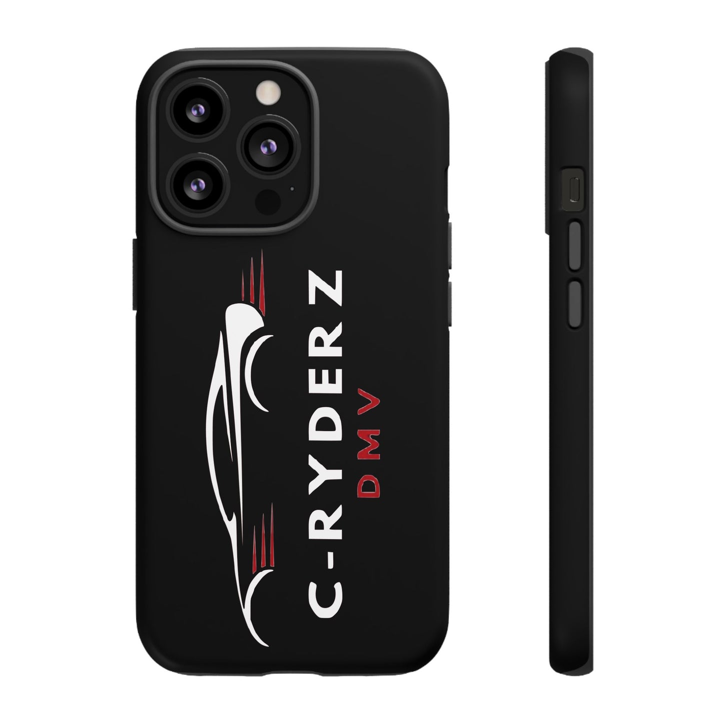 C-Ryderz DMV Black Slim Phone Case — Sporty Car Silhouette Protective Cover Printify