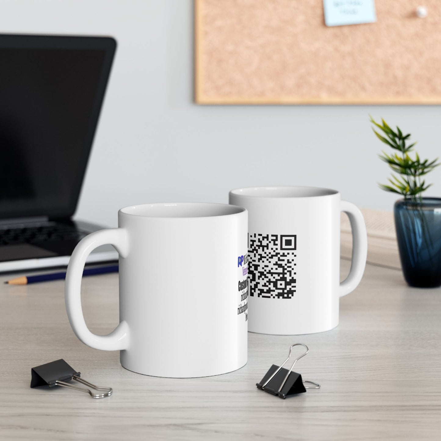 Ceramic Mug — Branded QR Code Business Contact Mug (11oz/15oz) Printify