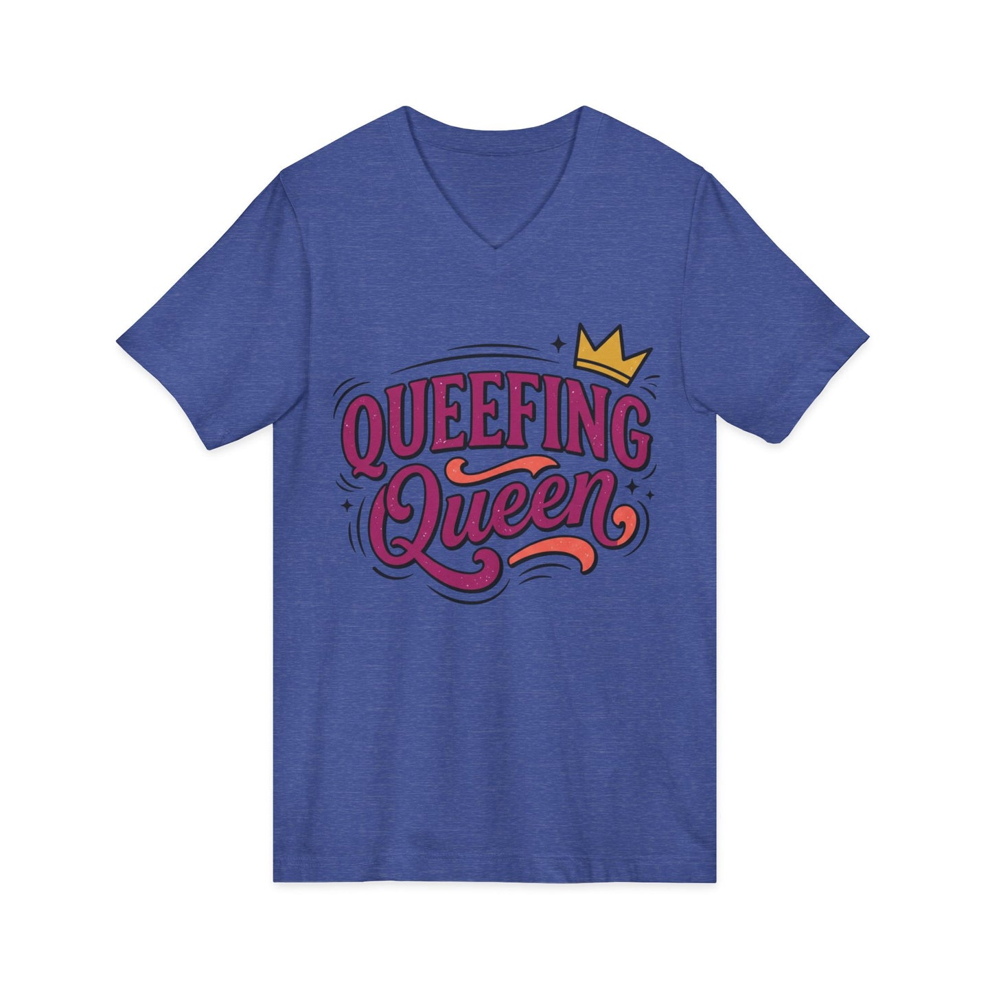 Queefing Queen V-Neck Tee Printify