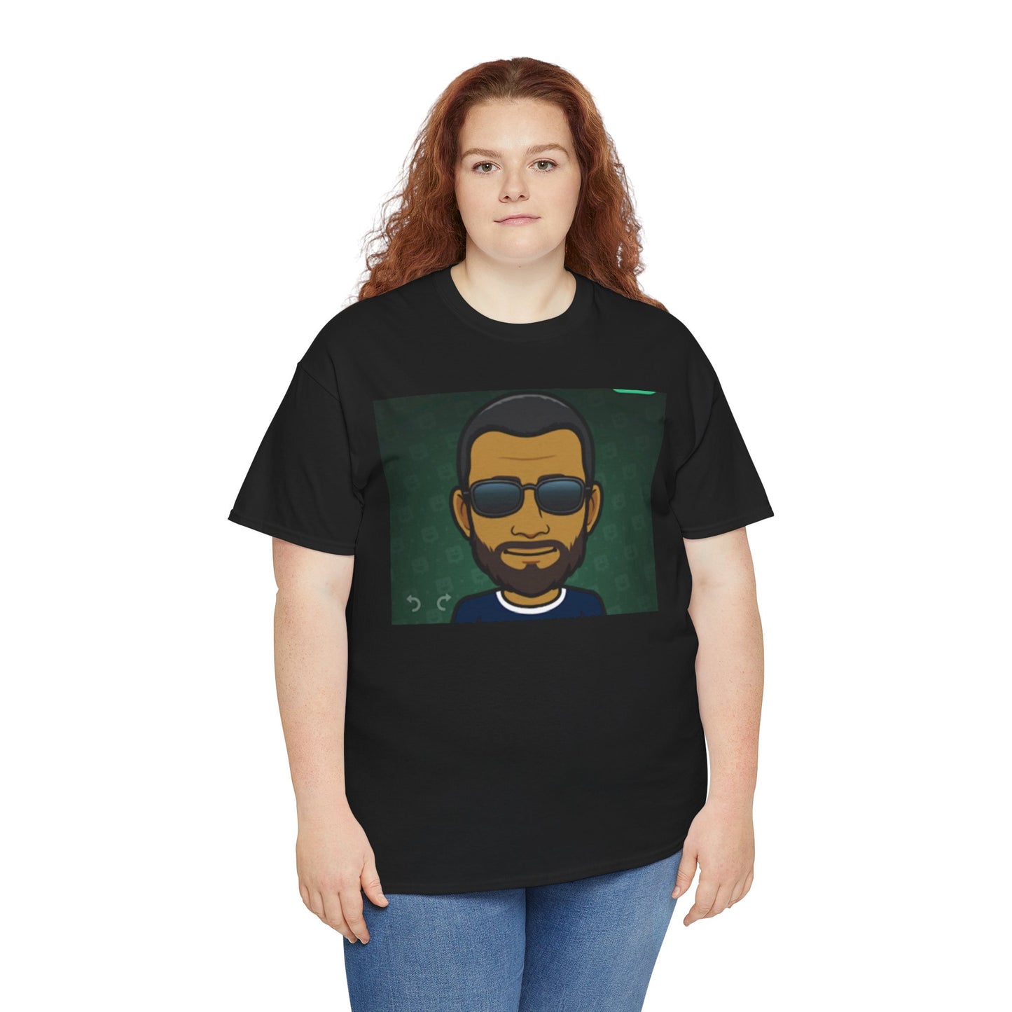Bitmoji Portrait Tee — Cool Sunglasses Avatar Graphic T-Shirt Printify